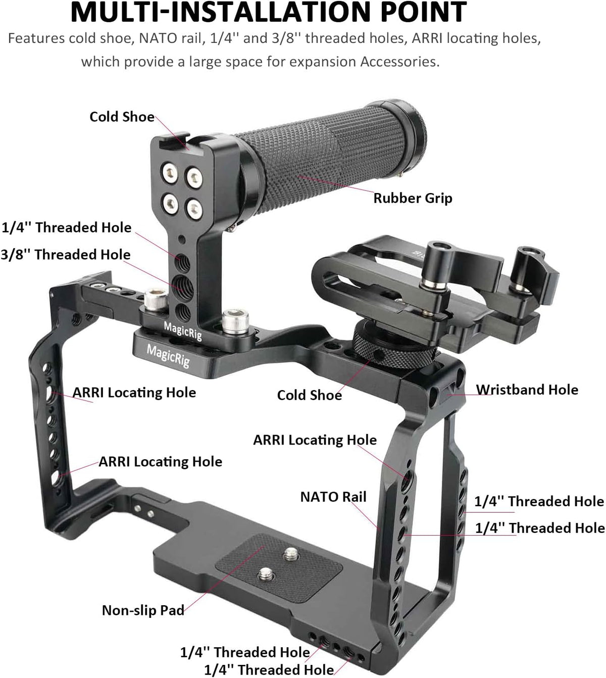 Full Cage Kit with Rubber Top Handle & T5 SSD Mount Y840