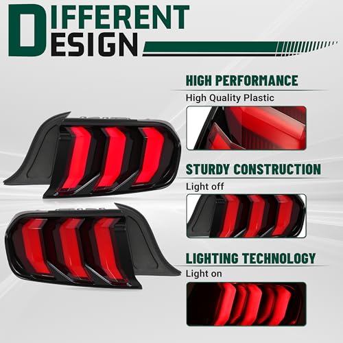 Left & Right Taillight Brake Lamp Assembly Clear Lens Black Housing C774