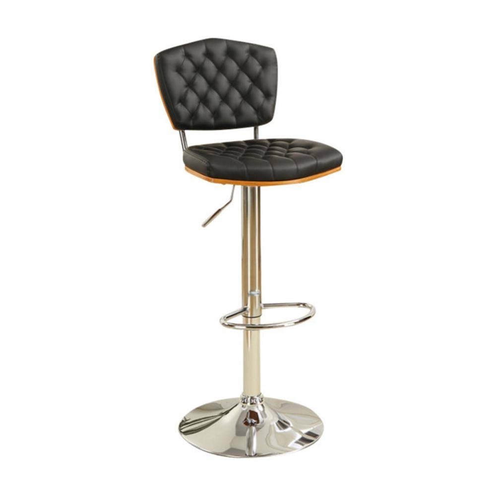 Black Tufted Barstool Set of 2 I757