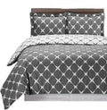 Grey and White California King Size Bed in a Bag Set S407346