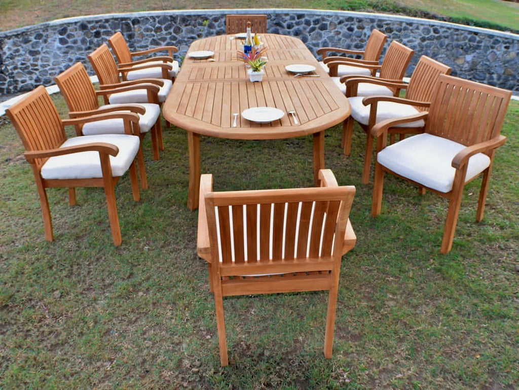 11 Pc Teak Wood Dining Set Q162959