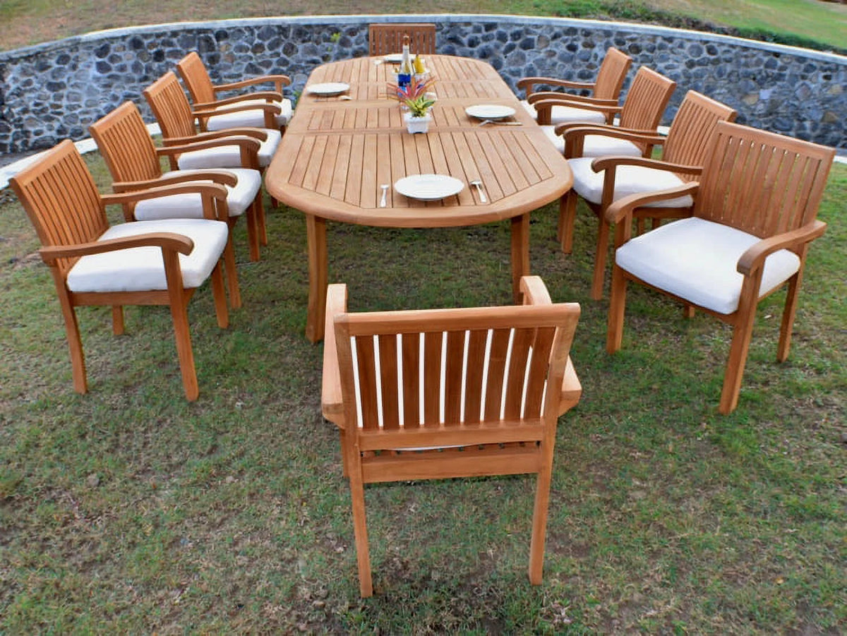 11 Pc Teak Wood Dining Set Q162959