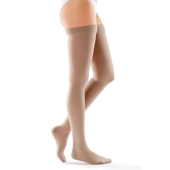 Beige Thigh High Compression Stockings X219