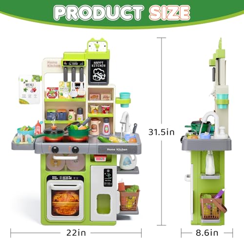 Kids Play Kitchen Set with Sound & Light A9812
