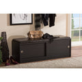 Dark Brown Wood Storage Bench Organizer Y7775