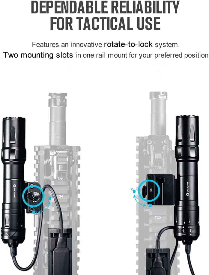 Odin 2000 Lumens Picatinny Rail Mounted Rechargeable Tactical Flashlight with Remote Pressure Switch H3778