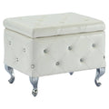 Faux Leather & Metal Square Storage Ottoman T305