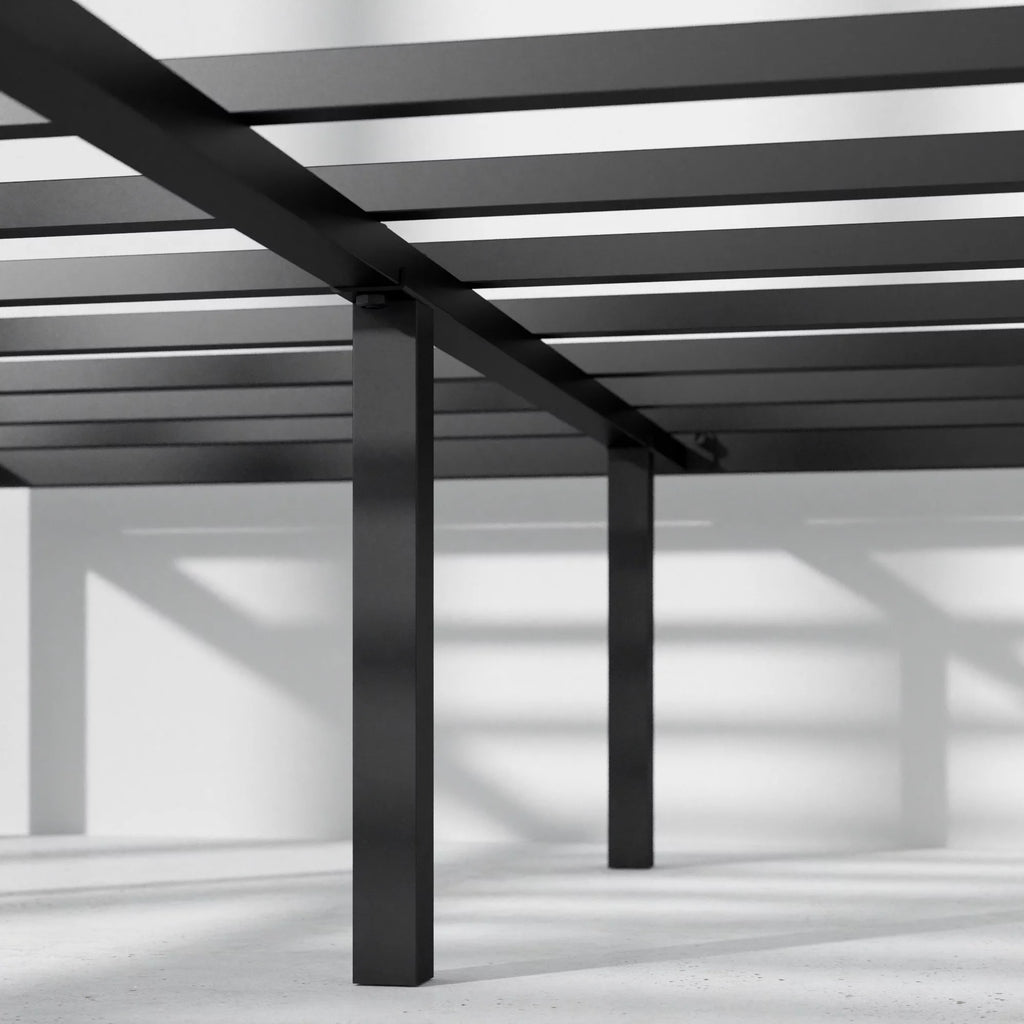 16" Metal Platform Bed Frame with Steel Slats, Twin P513