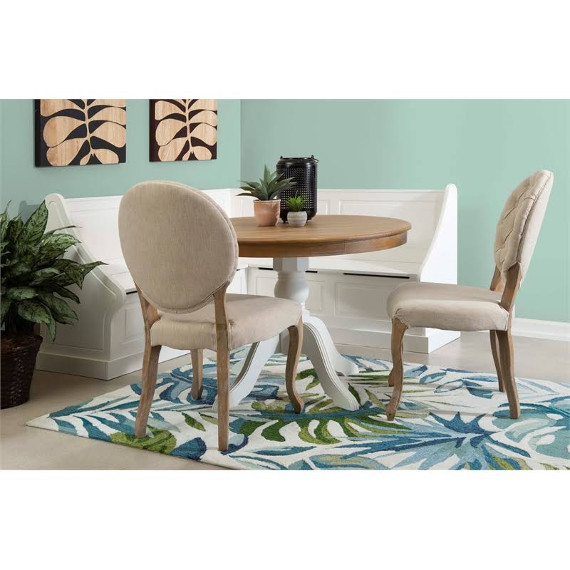 White Wood Corner Breakfast Nook M40924
