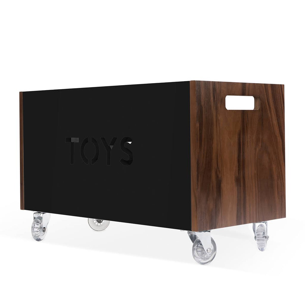 Walnut Pink Toy Box Chest on Casters U624