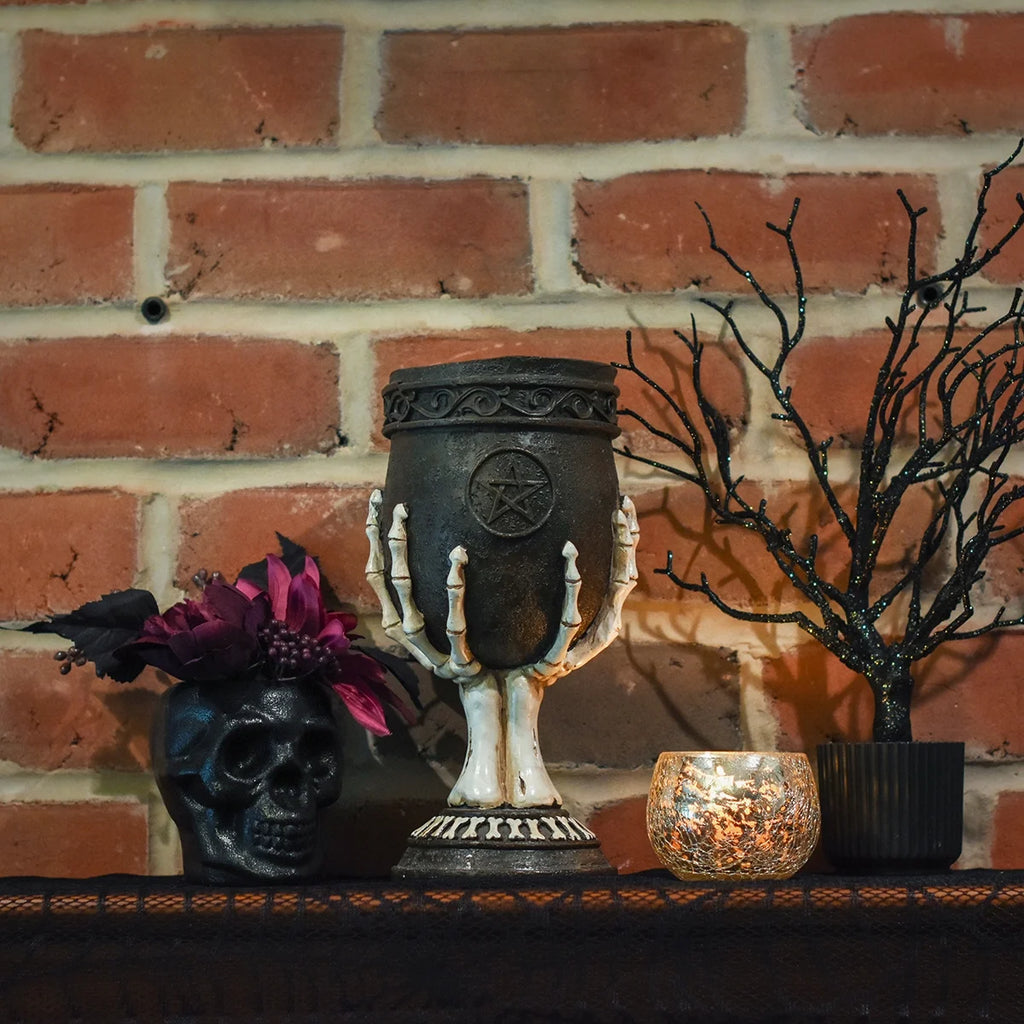 Skeleton Hands Chalice Cup Wine Goblet J5828