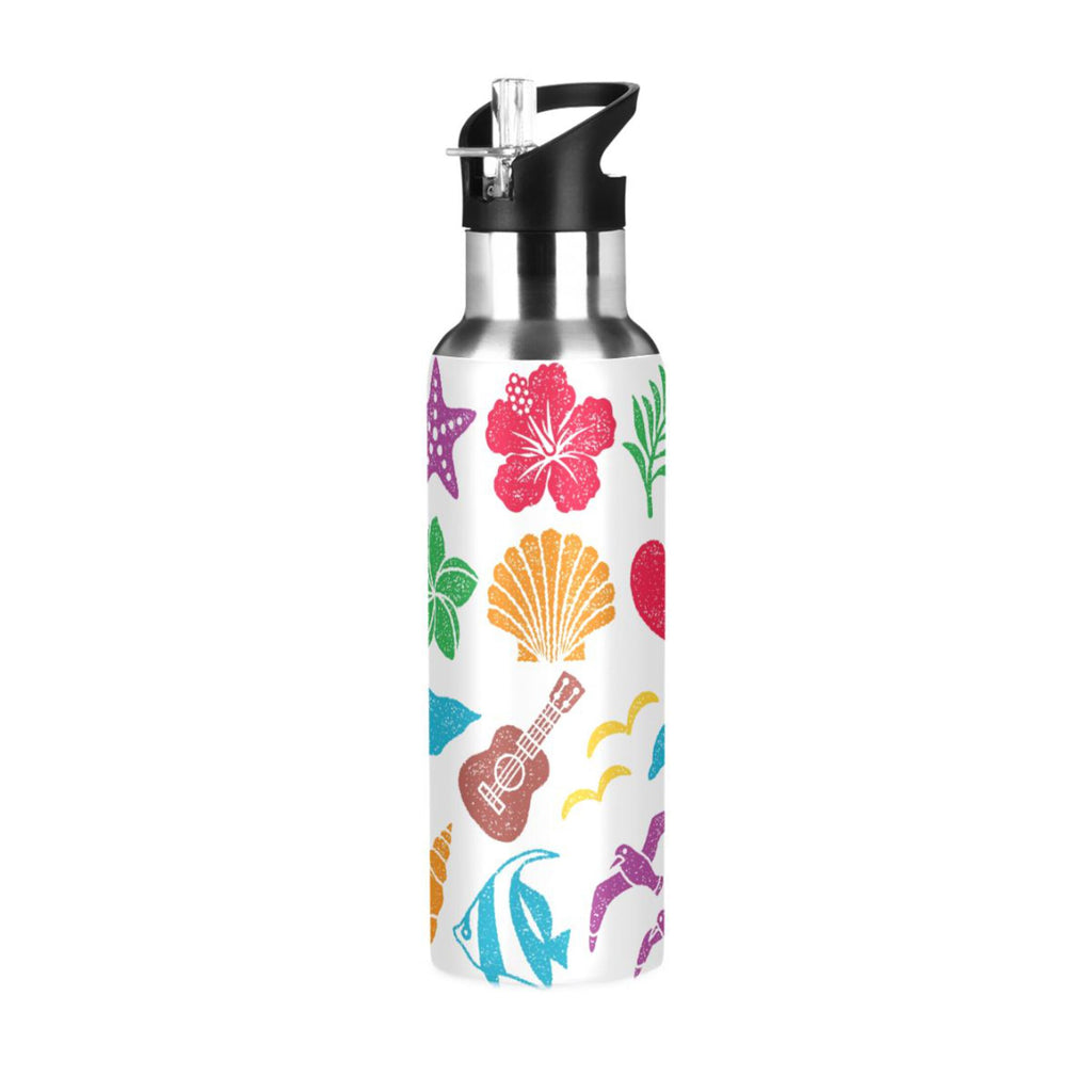 Stainless Steel Insulated Vacuum Flask Water Bottle with Straw Lid E769
