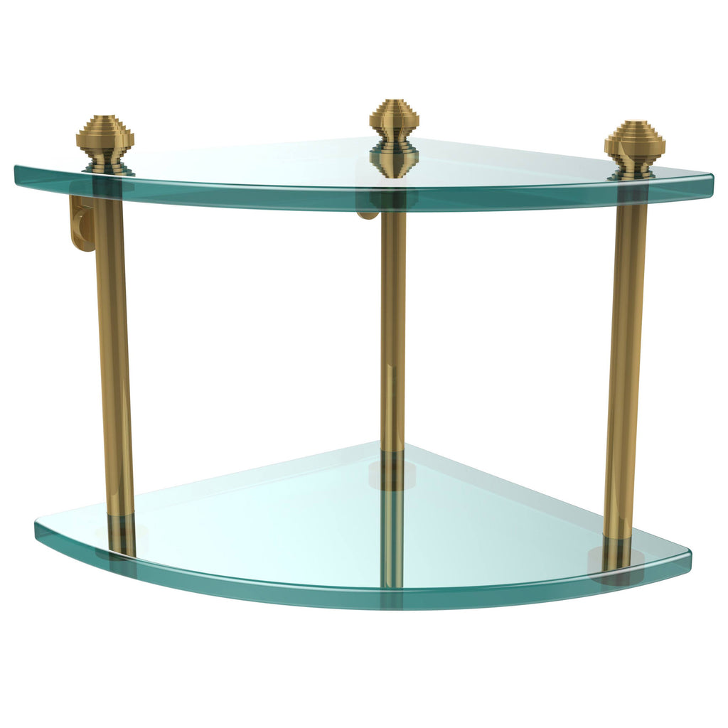 Two Tier Corner Glass Shelf - Brushed Bronze O974843