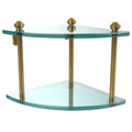 Two Tier Corner Glass Shelf - Brushed Bronze O974843