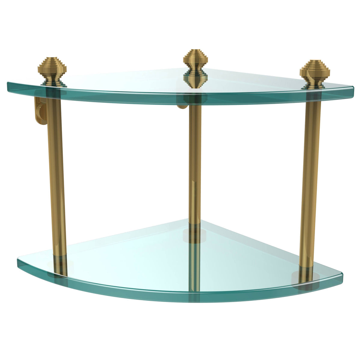 Two Tier Corner Glass Shelf - Brushed Bronze O974843