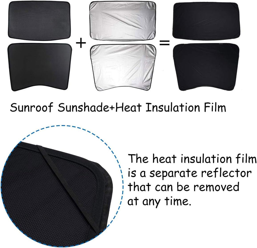 Glass Roof Sunshade Set of 4 Pieces O91816