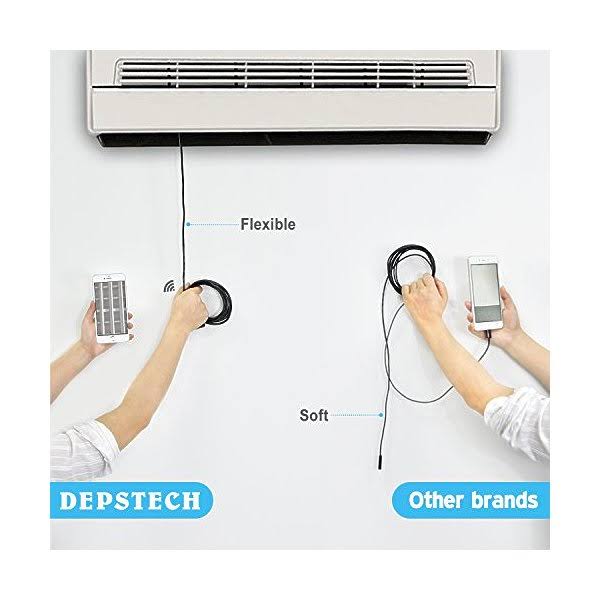 Semi-Rigid Wireless Endoscope, 2.0 MP HD WiFi Borescope Inspection Camera, 16 inch Focal Distance, 1800mAh Battery C378