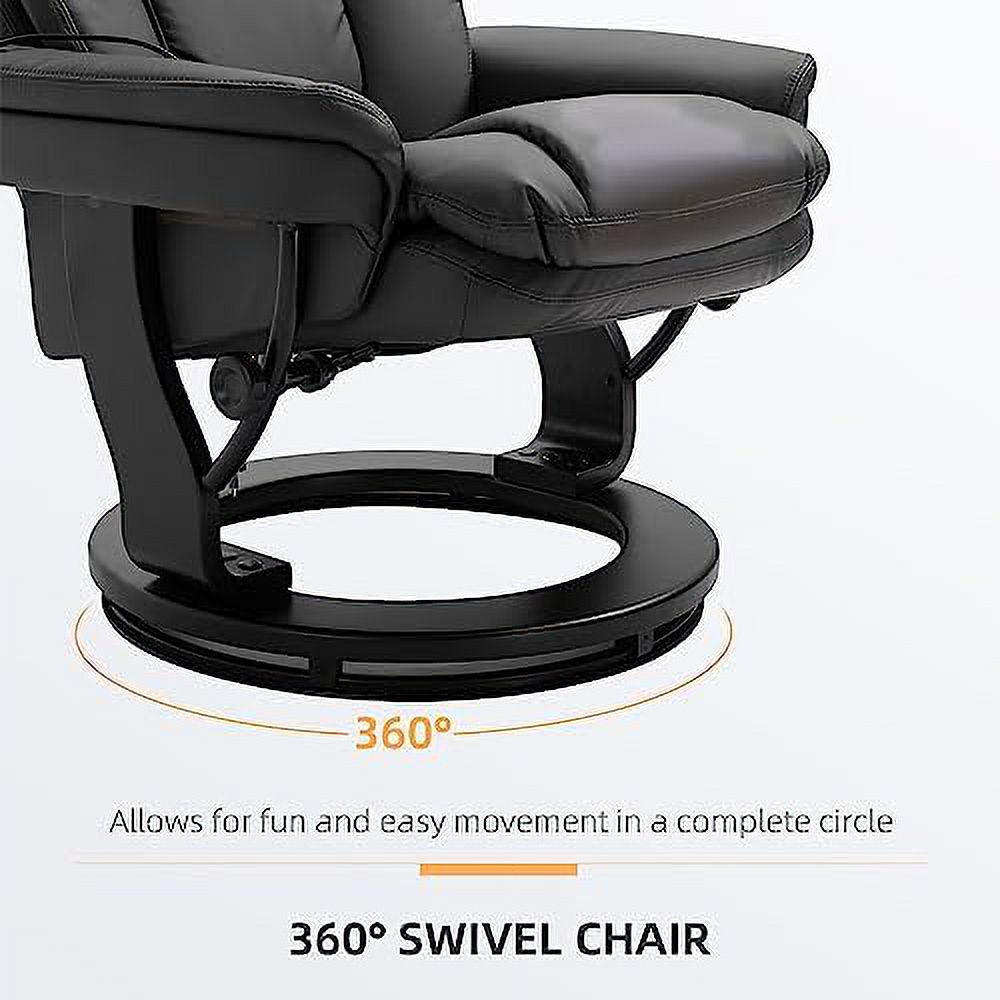 PU Leather Massage Recliner Chair with Ottoman 10 Point Vibration Swiveling Armchair Brown Q4931
