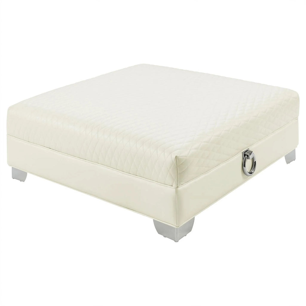 White Faux Leather Tufted Sofa Set T5518