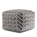 Charcoal Square Velvet Pouf P895390