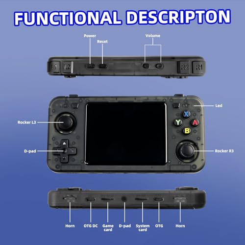 Black Retro Handheld Game Console with 3.5-inch IPS Screen O788