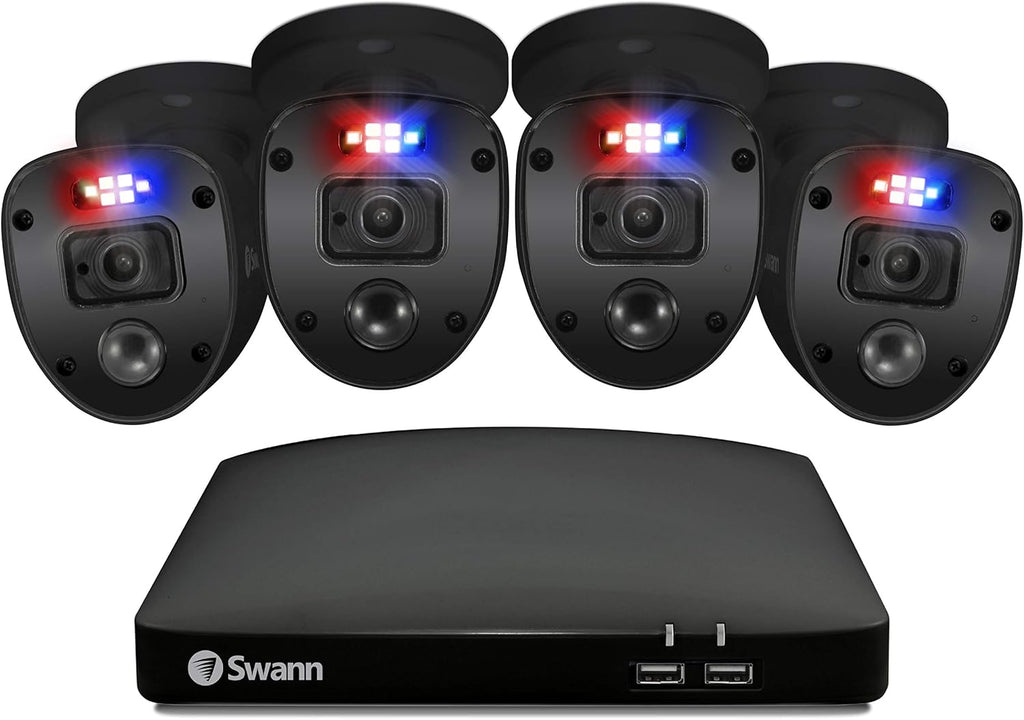 4 Channel 4 Camera Wired Surveillance 1080p HD DVR 1TB HDD Security System J688907