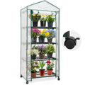 Mini Rolling Greenhouse with Caster Wheels and Shelves U6192