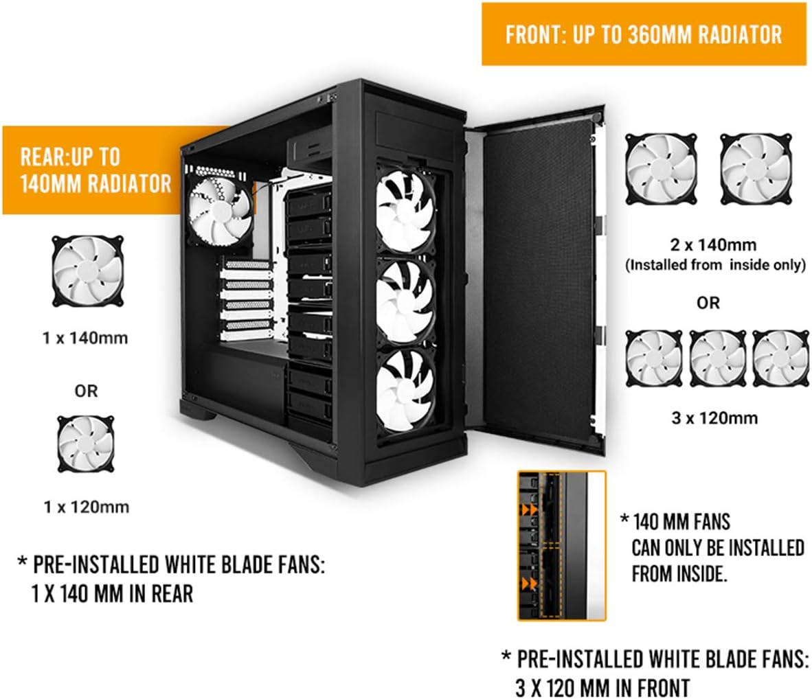 Mid-Tower PC Computer Case with Sound Dampening Panels C1498