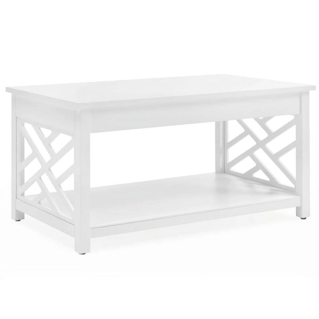 White Wood Coffee Table and Two End Tables K972