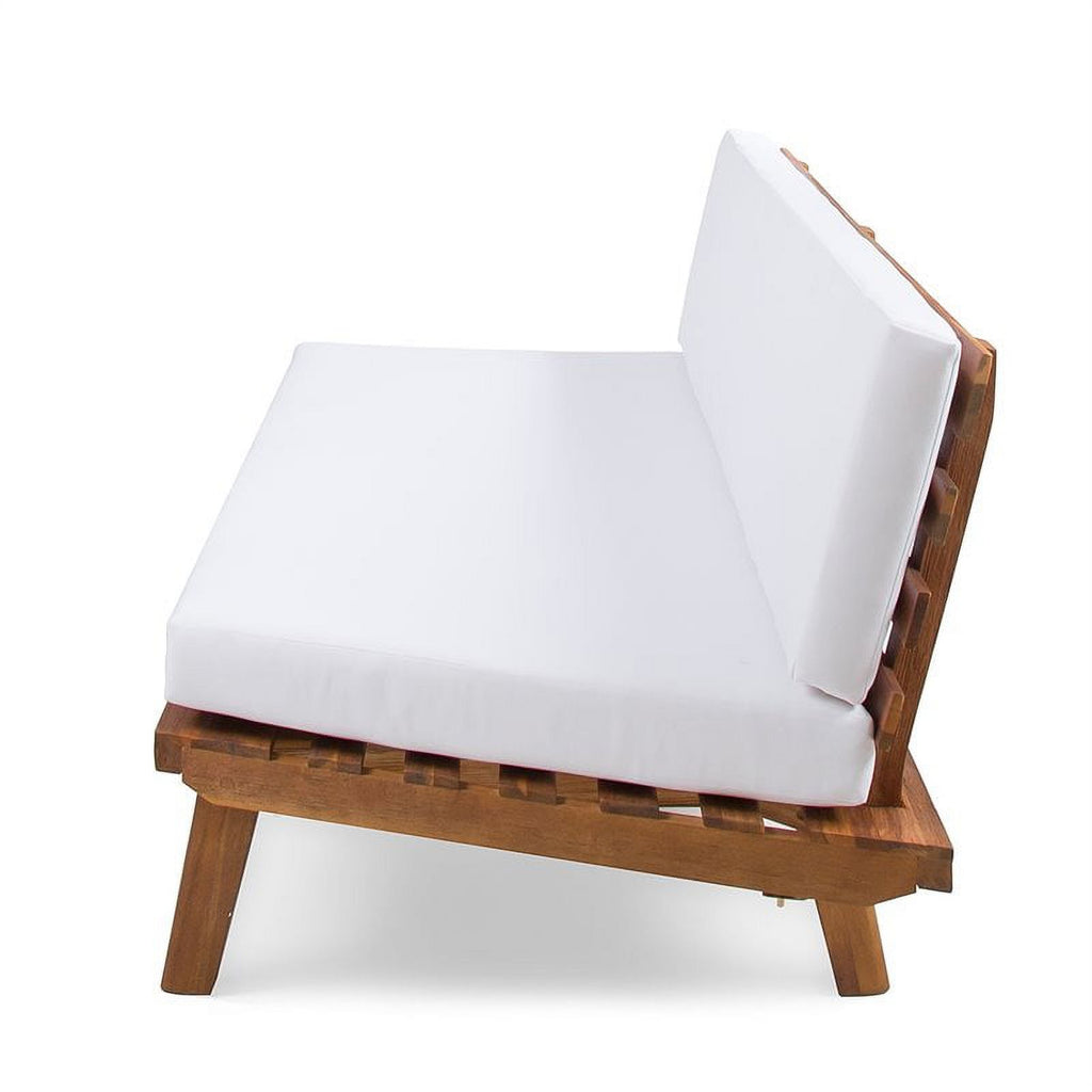 White 4-piece Wood Outdoor Sectional Sofa Set N329