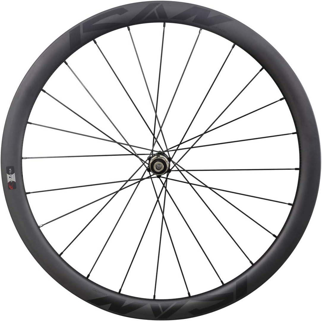 Carbon Road Bike Disc Wheelset 50 mm Clincher Tubeless Ready 25mm Center Lock Thru Axle T8153