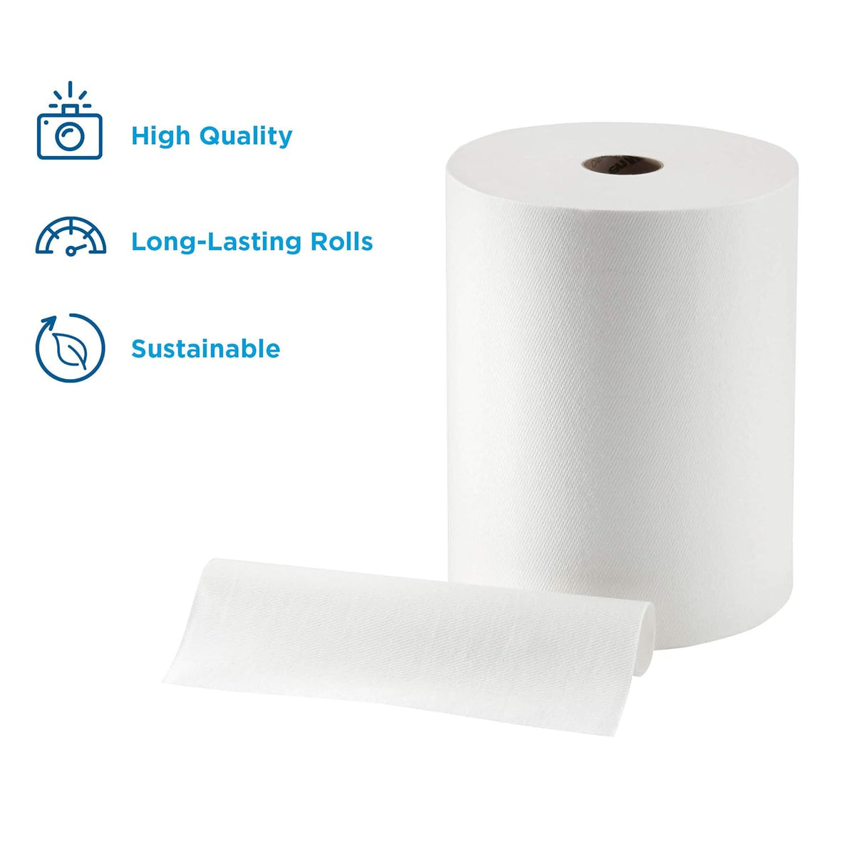 White Paper Towel Roll, 800 Feet Per Roll, 6 Rolls Per Case Pack of 2 E67026
