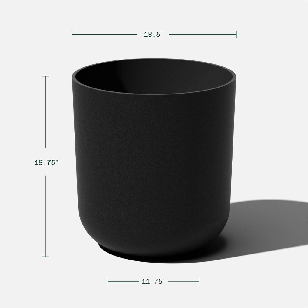 20" Plastic-Stone Planter 2-Pack Black X14431