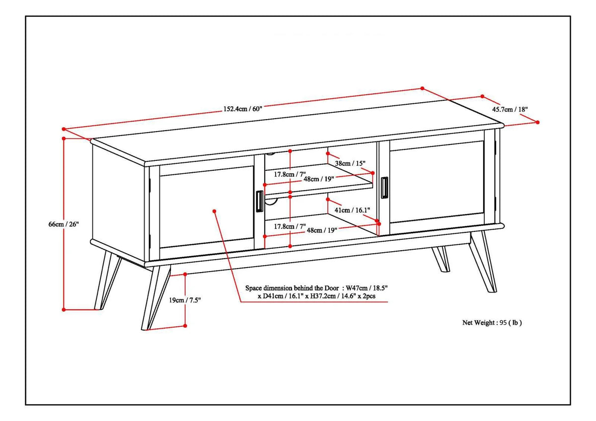 Black Low TV Media Stand W91039