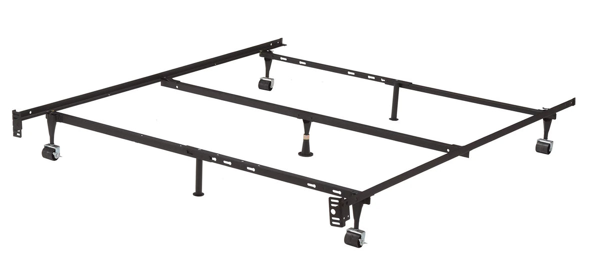 Adjustable Metal Bed Frame with Locking Wheels O7372