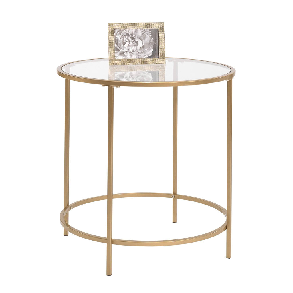 Satin Gold Round End Table K331