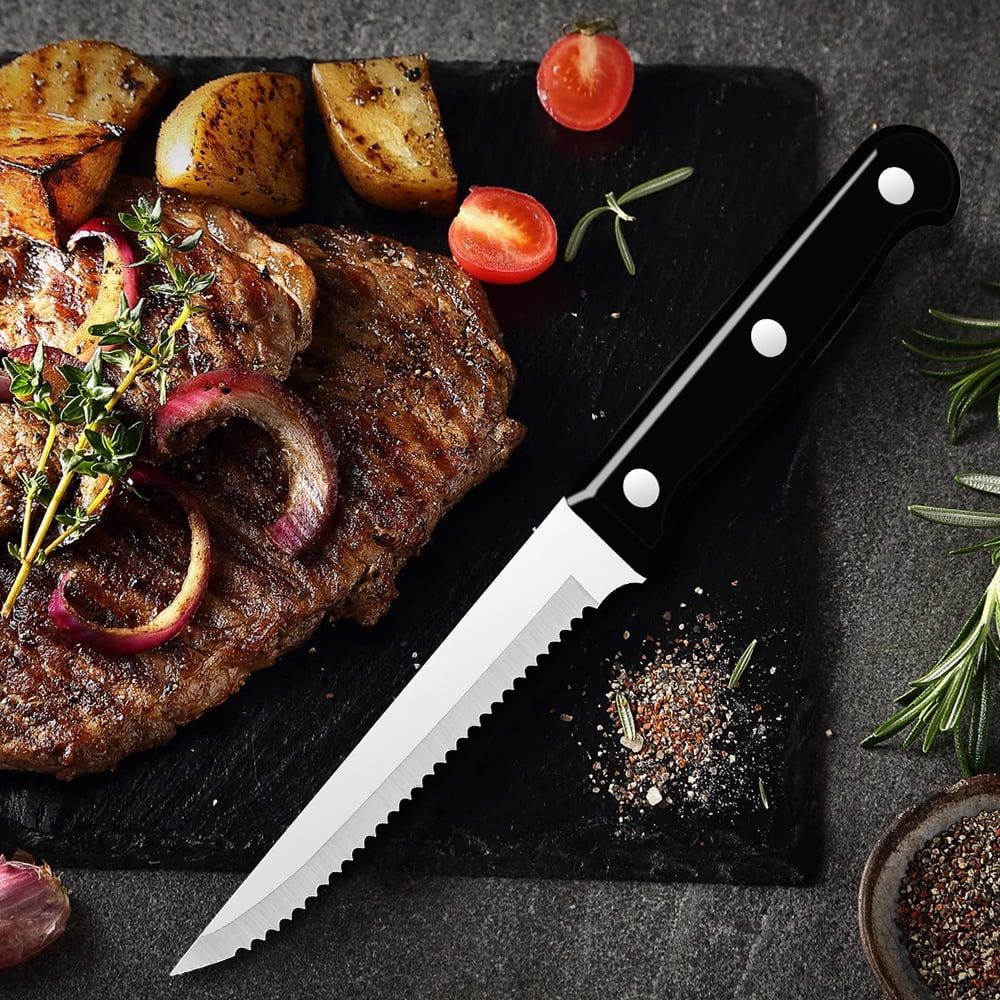 20-Piece Stainless Steel Silverware Set with Steak Knives X646859