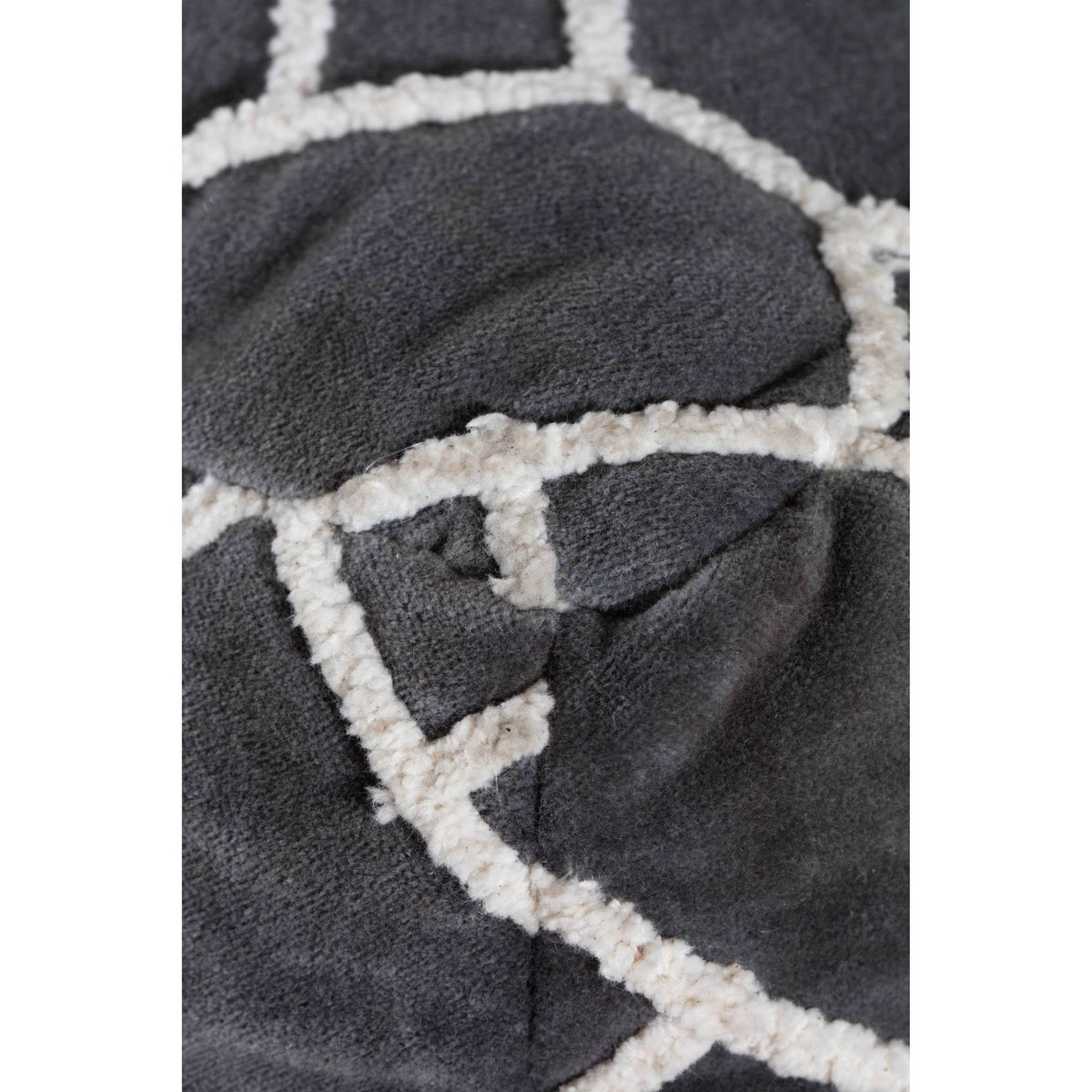 Charcoal Square Velvet Pouf P895390