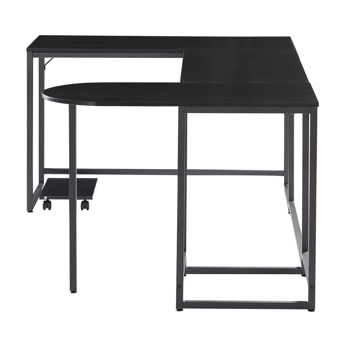 Black U-shaped Computer Desk with CPU Stand Q609