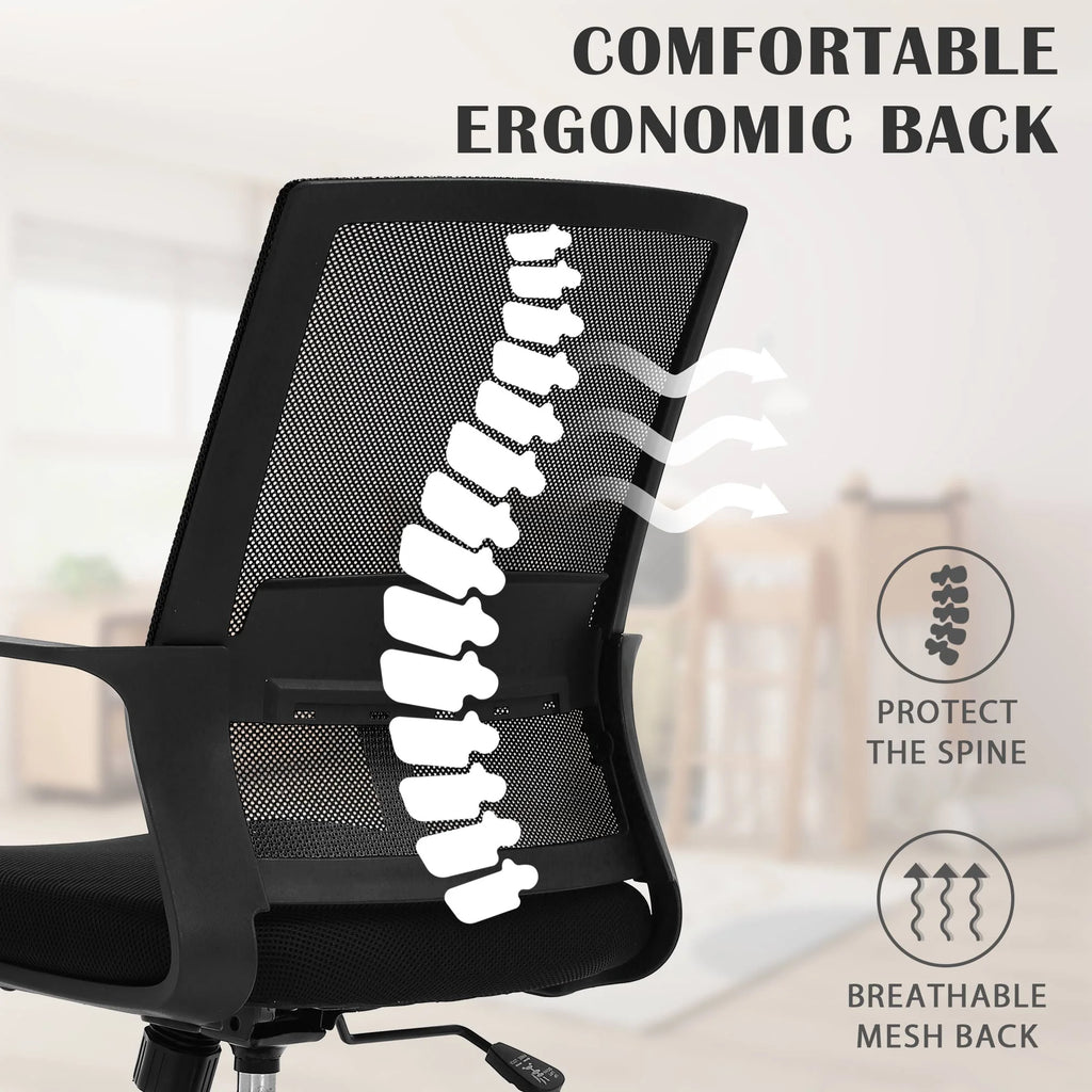 Mesh Office Chair with Lumbar Support Armrest R289