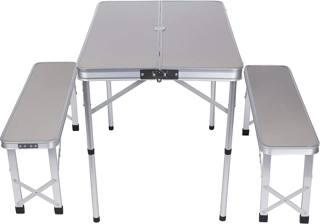 Portable Aluminum Folding Picnic Table with 2 Bench Seats I2033