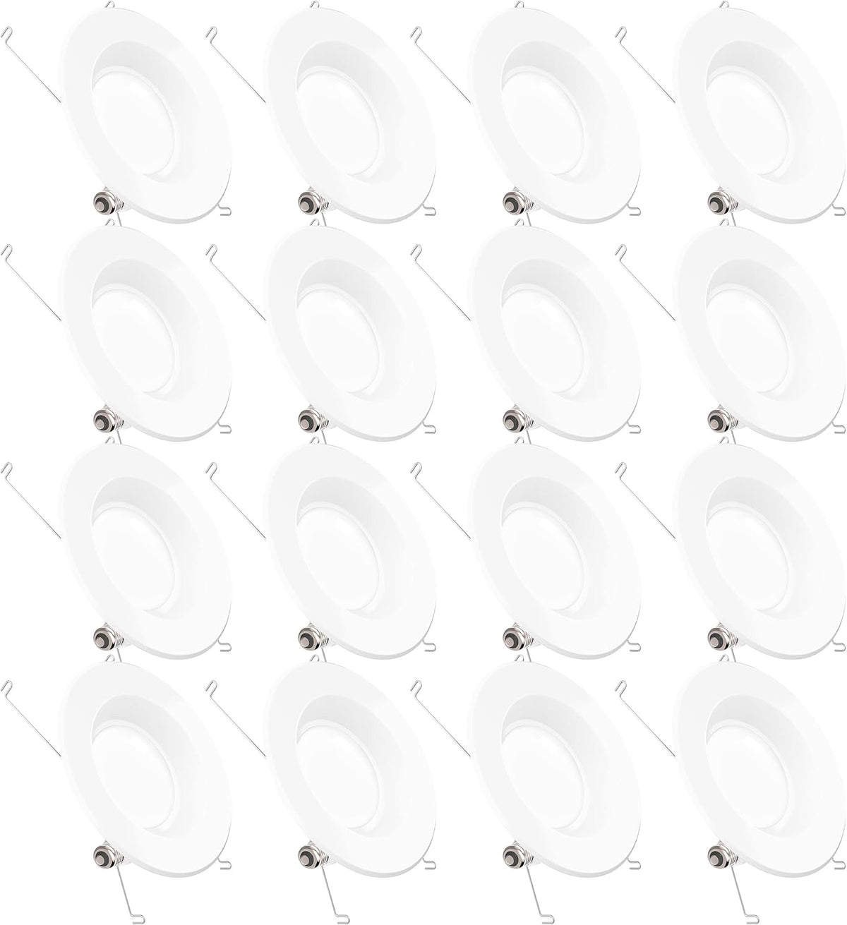 16 Pack 5/6 Inch LED Recessed Lighting Retrofit Kit, Smooth Trim, Dimmable, 2700K Soft White, 13W=75W, 965 LM, Damp Rated M9224