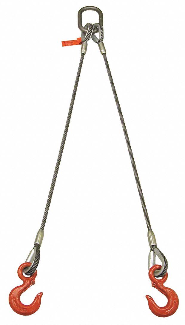 Wire Rope Sling, 13 ft L, 13600 lb Capacity B19580