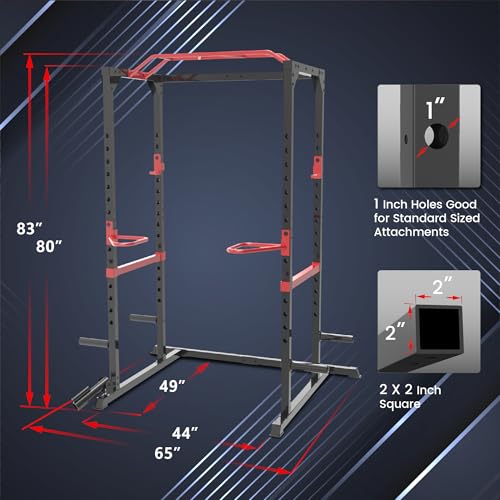 Power Cage Squat Rack with LAT Pulldown 800 lb Capacity I84345