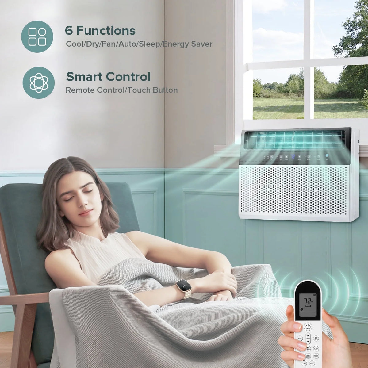 6000 BTU Window Air Conditioner with Wi-Fi & Remote, White R371189