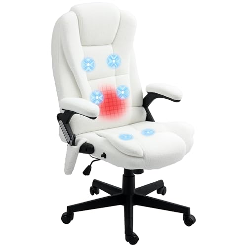 White Velvet High Back Reclining Office Chair with Remote W6196