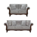 Gray Polyester Sofa and Loveseat Set C343