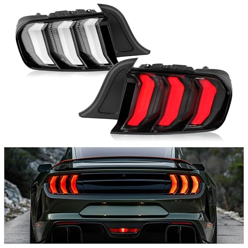 Left & Right Taillight Brake Lamp Assembly Clear Lens Black Housing C774