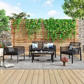 4 Piece All Weather Wicker Patio Sofa Set I87176