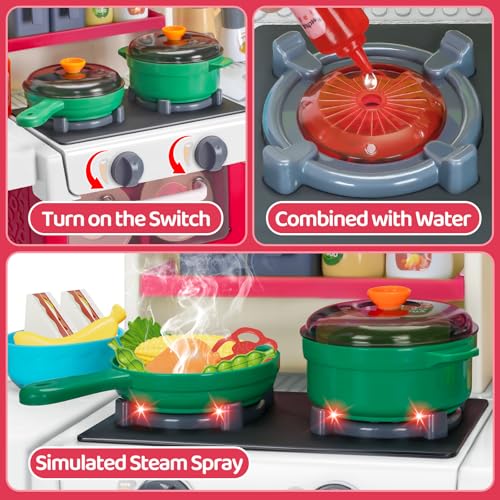 Kids Play Kitchen Set with Sound & Light A9812